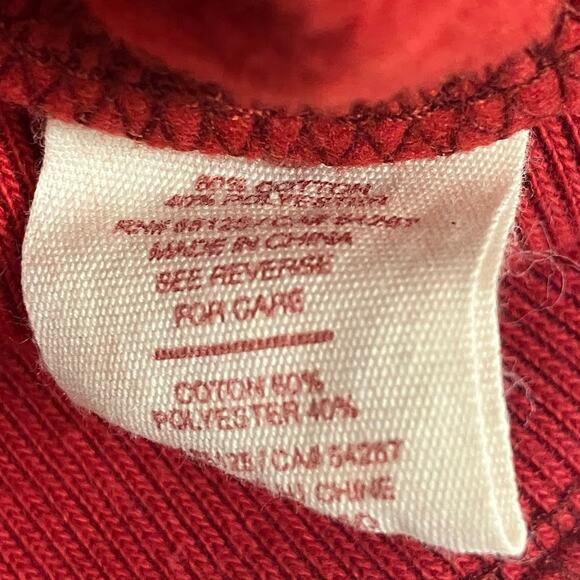 47 Brand NFL AFC Logo Embroidered Patch 1/4 Zip Red Fleece Sweatshirt Size L - Picture 9 of 9